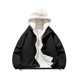 thumbnail image 1 of Kalauyu Men's Winter Hooded Fake Two-piece Spliced Cotton Coat Retro Thickened Warm Windproof Parkas Jacket, 1 of 8