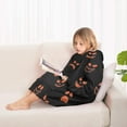 thumbnail image 4 of Spooky Pumpkin Faces Halloween Pattern Blanket Hoodies for Kids 6-13YR Oversize Wearable Blanket Hoodies for Boys Girls Teens, 4 of 7