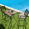 thumbnail image 2 of Costway 4PCS Patio Bar Stool Counter Height Cushioned Chair Armrest Garden Deck, 2 of 9