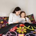 thumbnail image 5 of Feelyou Peace and Love Queen Comforter Set, Groovy Flower Mushroom Bedding Set, 3pcs, 5 of 8