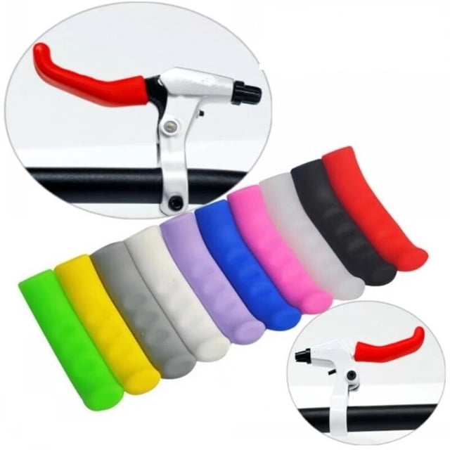 2@#Handlebar Handle Cover Lever Protection Brake High-quality Motorcycle Bicycle Brake Lever Rubber Sleeve Anti-Skid For ST-A1Yellow 1pair He Qiyong unisex