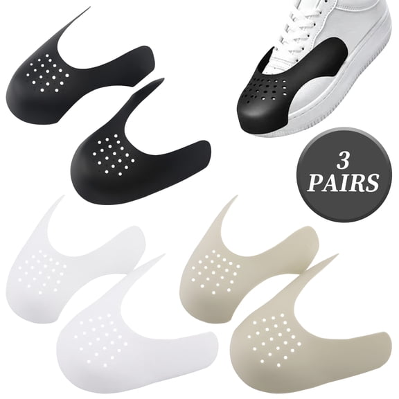 CANTAPVA Sneaker Toe Box Protector, Anti-Crease Shoe Shield Insert with Ventilation Holes for Athletic Shoes, Multi Color Set, 3 Pack
