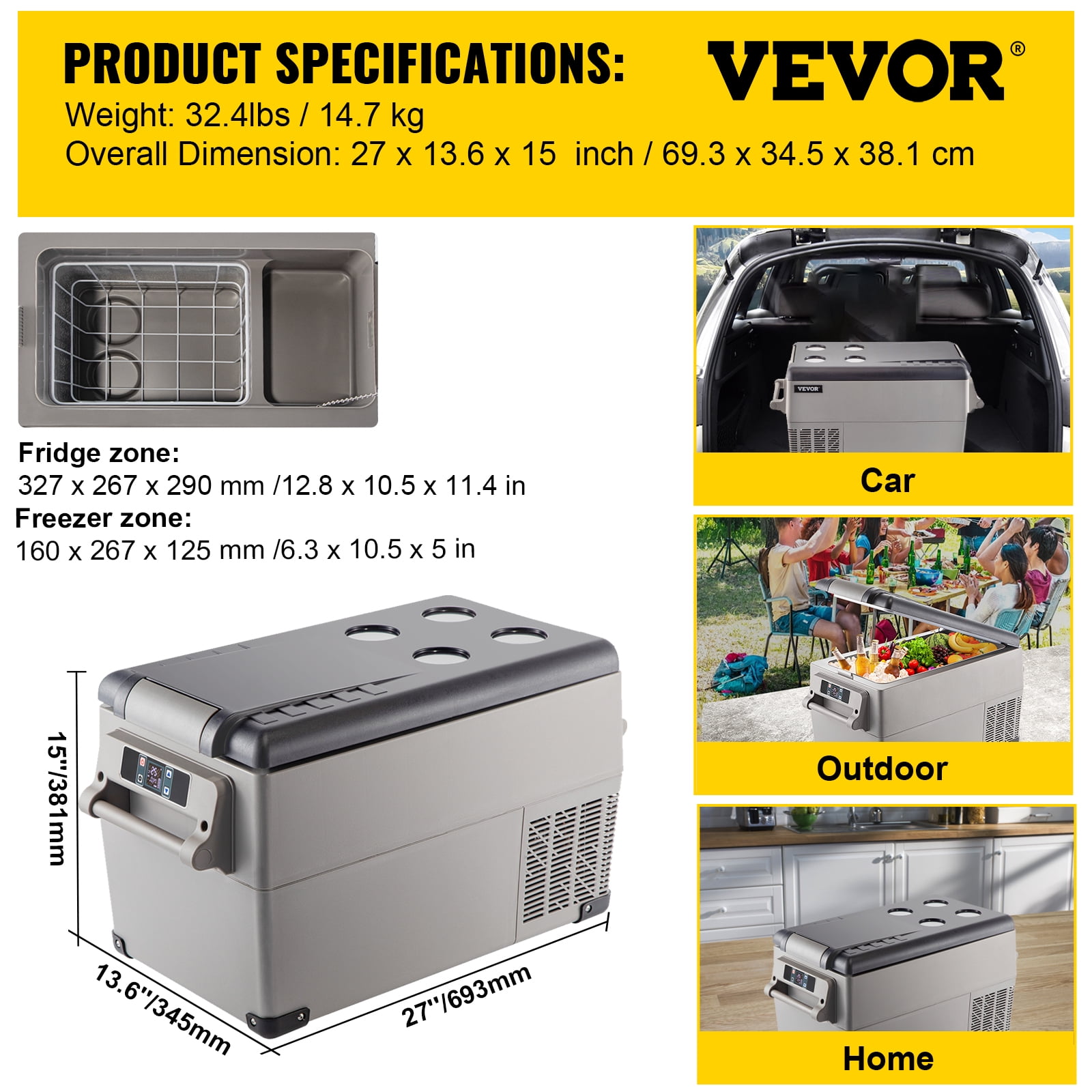 vevor 35l fridge