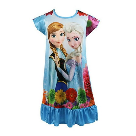 

Little Girls Princess Pajamas Nightgown Toddler Printed Nightdress Sleepwear
