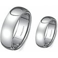 thumbnail image 1 of Men & Woman 8MM/6MM Polished Shiny Domed Tungsten Carbide Wedding Band Ring Set, 1 of 5