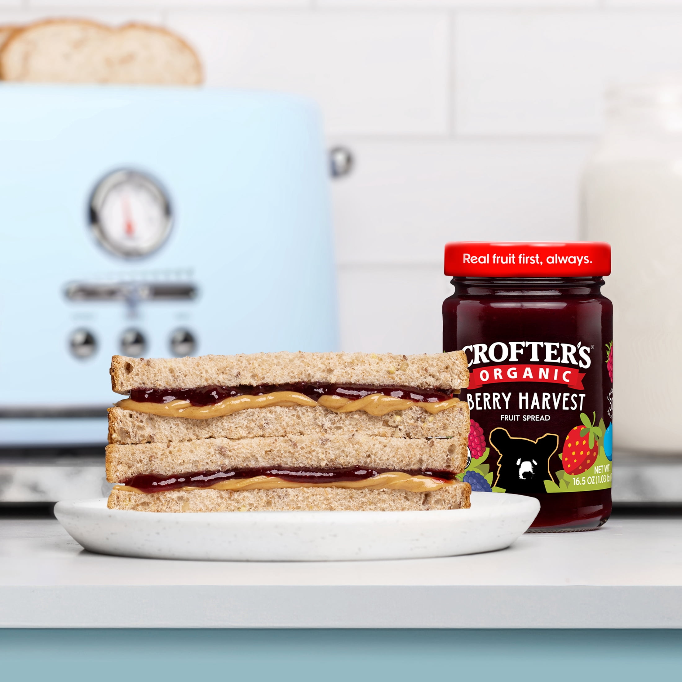 (2 pack) Crofter’s Organic Berry Harvest Premium Fruit Spread, 16.5 oz