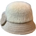 thumbnail image 5 of CoCopeaunts Fashion Bowknot Women's Bucket Hat Autumn Winter Fuzzy Warm Hat Solid Color Wide Brim Ponytail Basin Hat for Girl, 5 of 8