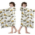 thumbnail image 4 of Cartoon Construction Vehicles Forklifts Hooded Bath Towel，50"x30" for Ages 3 To 12 Kids, Quick Dry Lightweight Soft Microfiber Hood Beach Towel Cover Up for Kids, 4 of 7