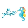 thumbnail image 2 of Be Yourself Seahorse Dream Big Little Mermaid Dolphin Colorful Fish Salt Water Princess Creatures Queen Sweet Unicorn Lovely Dear Dream Decorating Wall Decal Sticker - Size: 40 In X 24 In, 2 of 5
