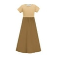 thumbnail image 5 of GERsome Girls Maxi Dress Short Sleeve Casual Holiday Dress with Pockets for 4-14 Years, 5 of 8