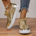 thumbnail image 7 of Womens Shoes,Platform Sneakers Breathable Lightweight Walking Fashion Comfort Platform Sneakers for Durable Construction,Shoes for Women,Gold,7.5, 7 of 7