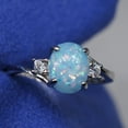thumbnail image 2 of CILENON Thumb Rings for Women Exquisite Women's Sterling Silver Ring Oval Cut Fire Opal Diamond Band Rings Ring Set for Women Anillos Para Mujer Wedding Ring(Blue,8), 2 of 4