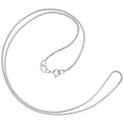 14K Solid White Gold Ladies Necklace | Box Link Chain | 14 inch Length | 1.0mm Thick | with Gift Box | Everyday Elegance