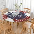 thumbnail image 3 of Boho Chic Floral Round Table Cover 44Inch, Elastic Edge Tablecloth for 38"-42" Tables, Spillproof for Dining, 3 of 7