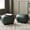 Green, variant on 23" Wide Faux Leather Upholstered Ottoman, Mid-Century Modern Living Room Footrest with Soft Padded Seat, Footstool for Bedroom, Entryway or Living Room, Black
