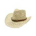 thumbnail image 3 of Summer Hats for Women , Hiking Hat Women , Vacation Hat Western Style Shapeable Straw Sun Hat for Women and Men Summer Outdoor Hollow Design Cowboy Hat, 3 of 3