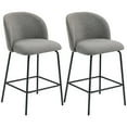 thumbnail image 1 of HOMCOM 27" Counter Height Modern Bar Stools Set of 2 with Back, Dark Grey, 1 of 10