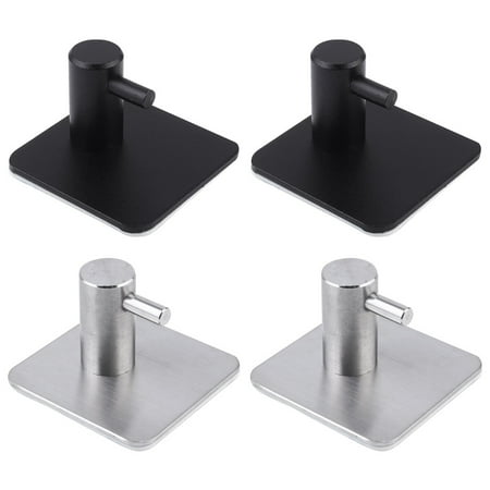 

Strong Adhesive Hanger 4pcs Wall Mounted Hooks Stainless Steel Hook Strong Adhesive Hangers for Kitchen