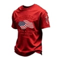 thumbnail image 3 of USA 250th Anniversary Merchandise Mens Short Sleeve Crewneck Patriotic Tee Plus Size Loose Fit Summer Commemorative Red XXL, 3 of 3