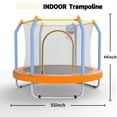 thumbnail image 6 of Leumius 55inch Trampoline for Kids, Outdoor Mini Trampoline with Enclosure and Basketball Hoop, Orange, 6 of 7