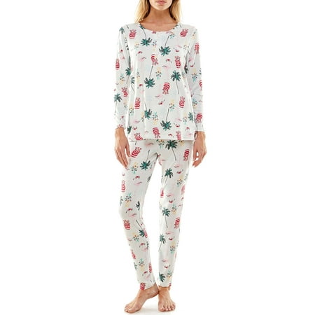 

Jaclyn Women s Holiday Printed Henley and Legging Pajama Set