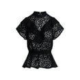 thumbnail image 5 of Scoop Women’s Lace Ruffle Peplum Blouse with Short Sleeves, Sizes XS-XXL, 5 of 5
