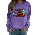 thumbnail image 2 of Uootdi Christmas Long Sleeve Sweatshirt for Women Funny Holiday Xmas Tree Gift Graphic Pullover Top Fashion Merry Holiday Light weight Shirt, 2 of 3