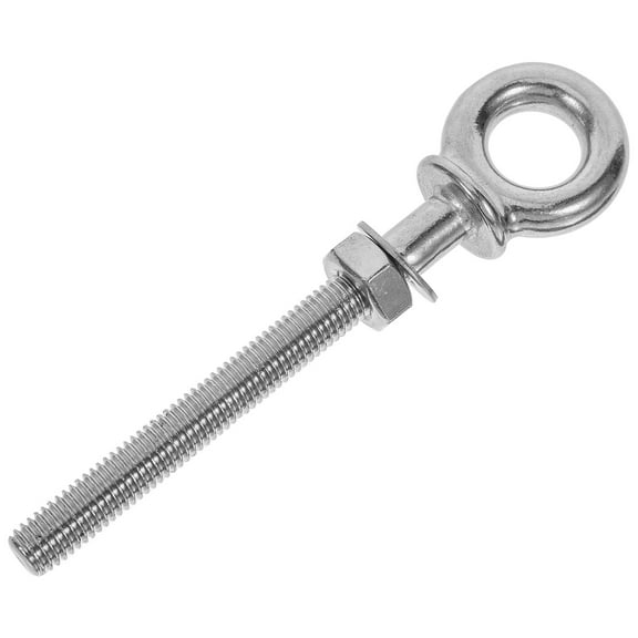 Hemoton 2pcs Stainless Steel Lifting Eye Bolts with Nuts Swing Eyebolts Ring Hook Bolt Screw Fasterners (M10 x 100 - 316)