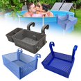 thumbnail image 1 of Nomeni Rack Storage Basket With 2 Cup Holder Swimming Pool Storage Basket Above Ground Pool Accessories Pool Toy Storage Caddy For Towels Beverages Multifunctional Holder, 1 of 6