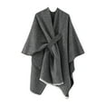 thumbnail image 1 of Poncho Tricoté Élégant pour Femmes, Châle Cape devant Grand, 1 of 2
