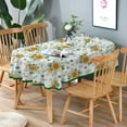 thumbnail image 2 of Sunflower Oval Tablecloth Yellow Floral Oval Tablecloth, Indoor/Outdoor Waterproof Fabric Wrinkle Free Durable Oval Tablecloth for Oval Tables 54 X 72 Inch, 2 of 5