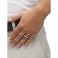 thumbnail image 3 of PalmBeach Jewelry Men's Satin and Brushed Two-Tone Ring in Stainless Steel and Black Ion-Plated Stainless Steel, 3 of 5