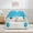Blue, variant on Twin Size Cloud-Shaped PU Leather Bed Frame with Guardrails, Safety Bed Frame with Storage Pocket, Cartoon Design