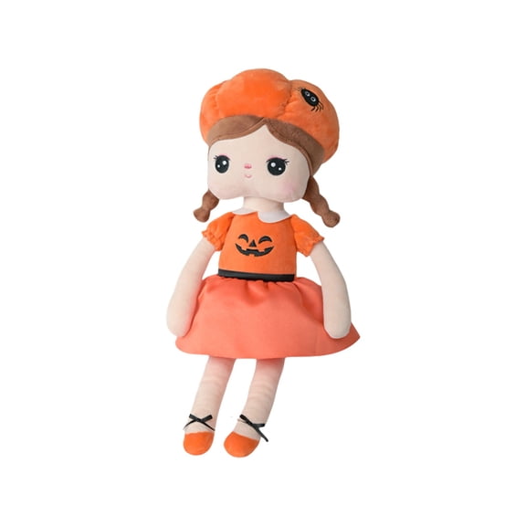 QLUEWX 13 Inch Halloween Plush Dolls, Witch & Pumpkin Girl Stuffed Animal Rag Dolls, Soft Cute Plush Toys for Toddler Kids Girls, Halloween Party Decor Birthday Gift