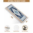 thumbnail image 4 of Stair Treads for Wooden Steps, Vintage Ethnic Peel and Stick Stair Treads with Adhesive, Boho Tribes Modern Blue Middle Century Non Slip Indoor Stairs Runner Rugs Mats for Elders Dogs 8"x30"4PCS, 4 of 7