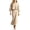 06-Beige1970, variant on XIAONU Womens Two Piece Outfit Set Cropped 3/4 Sleeve Top High Waist Midi Skirt Matching Suit