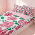 thumbnail image 2 of Erosebridal Retro Flower Zipper Queen Comforter Set with Fitted Sheet and 2 Pillowcases, Tropical Blossom Zipper Bedding Set, Pink Reversible, Hot Pink Green, Pink Reversible, 2 of 7