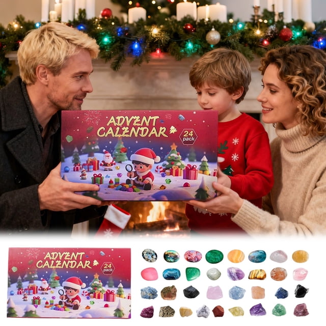 Advent Calendar 2025 Countdown Set Featuring 24 Days Of Surprise And Gem Rocks For All Ages