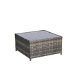 thumbnail image 6 of 2 Pieces Patio Furniture Set Outdoor Woven Sectional L-Shaped Wicker Conversation Set with Ottoman and Detachable Lounger Table for Backyard Poolside, 6 of 7