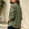 thumbnail image 5 of uublik Jean Jackets for Women Army Green Casual Long Sleeve Button Down Classic Jacket Fall Coat, 5 of 6