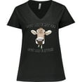 thumbnail image 3 of Inktastic Funny Cow Not My Pasture Not My Patties Women's Plus Size V-Neck T-Shirt, 3 of 5