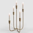 thumbnail image 1 of Candelabro SUJUN con 5 velas de hierro fundido, metal, 38 cm de alto, latón dorado, 1 of 7