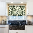 thumbnail image 5 of Yayeee Kitchen Curtains Tier Pair Light Filtering 27"x36" Rod Pocket Short Cafe Window Panel, Green Geometric, 5 of 7