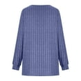 thumbnail image 6 of Ltctricy Women's Long Sleeve Tops Crew Neck Quarter Button Ribbed Knit T Shirts Loose Casual Blouses Soft Warm Fleece Tees(Blue,Small), 6 of 6