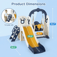 thumbnail image 5 of TLSUNNY 5-in-1 Kids Slide and Swing Set, Toddlers Slide & Climber with Basketball Hoop and Storage, for Indoor, Outdoor, Playground,Backyard, 5 of 12