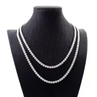 Fine Jewelry Moissanite Tennis Link 925 silver Necklace 4mm 22inches Hiphop Style Neckalce