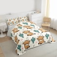 thumbnail image 3 of Homewish Cartoon Rustic Cow Full Size Comforter Sets, Green Cactus Botanical Bedding Comforter Set, Kawaii Love Heart Reversible Bedding Sets, Super Cozy Room Decor, 3-Piece, 3 of 8