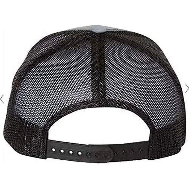 PNW Fitted Flexfit Hat - Pacific Northwest Woven Patch, Grey/Black Mesh Trucker Cap, One Size Adjustable