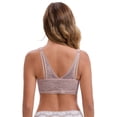 thumbnail image 2 of DARING DIVA Lace Front Closure Deep V-Neck Wirefree Bra 38C Pink, 2 of 6