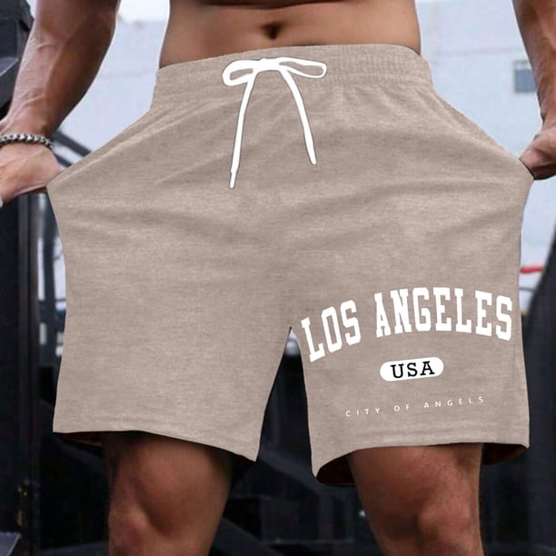 WILLBEST Pantalones Cortos Casuales para Hombre, para Uso Diario, con Estampado de Letras, Cómodos y Elegantes, para Verano, para Ir de Compras Por La Calle y Relajarse.